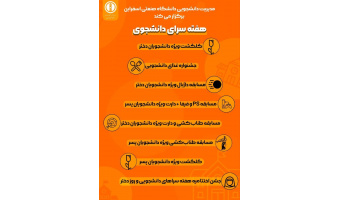 ویژه برنامه های هفته سراهای دانشجویی (۱۳ الی ۱۹ اردیبهشت)